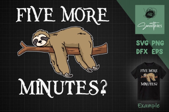 Funny Sloth Svg Five More Minutes Review